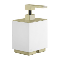 GESSI  INVERSO ACCESSORIES дозатор для жидкого мыла настольный белый, цвет: Brass Brushed PVD - Gidratop.ru изображение