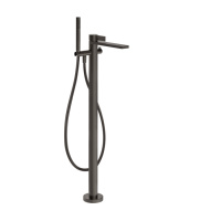 GESSI  INVERSO RIGATO внешняя часть напольного смесителя для ванны с перекл и ручным душем , цвет: Black Metal Br. PVD - Gidratop.ru изображение