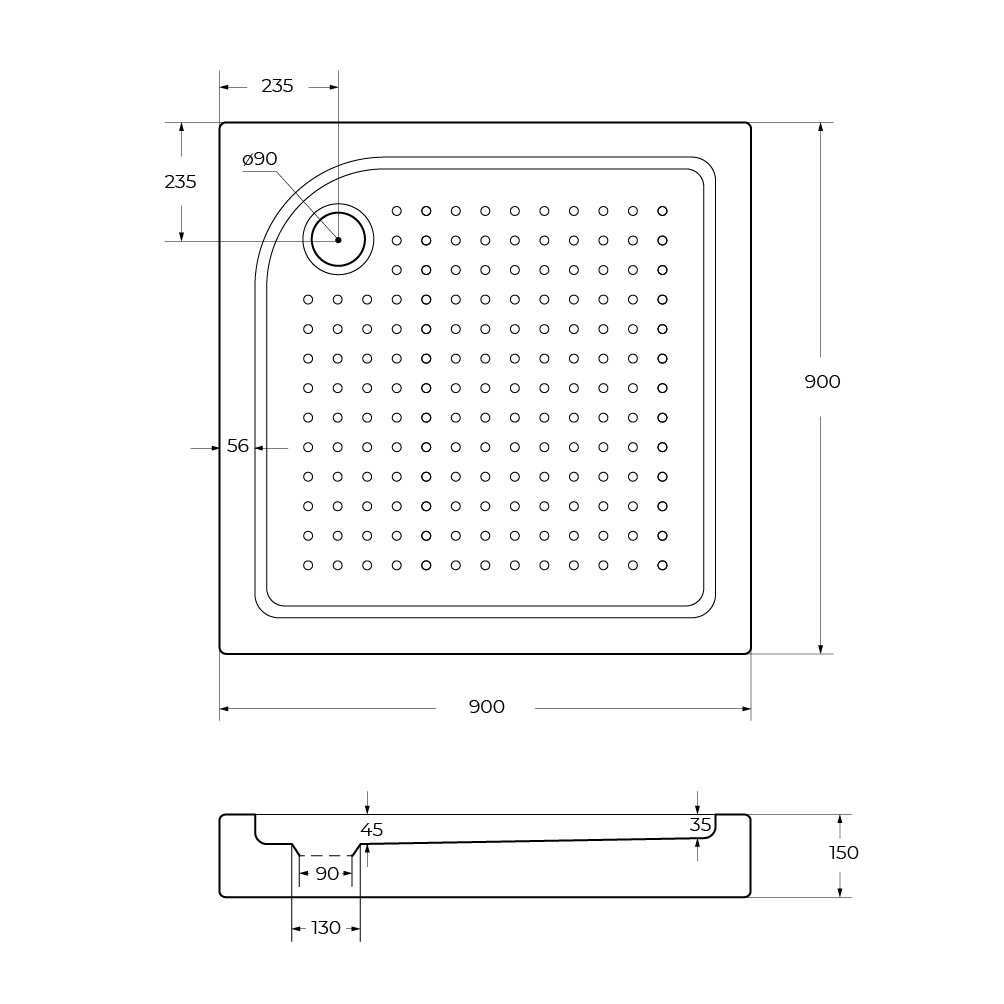 Акриловый поддон BelBagno TRAY-BB-A-90-15-W - Gidratop.ru изображение