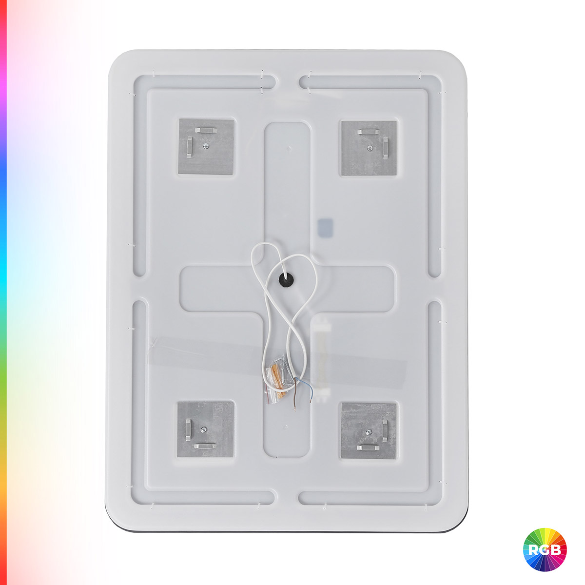 MULTICOLORE Зеркало со встроенной разноцветной подсветкой RGB и сенсорным выключателем CZR-SPC-MC-600-800-RGB-TCH, 12V, 220-240V, 600x800x30 - Gidratop.ru изображение