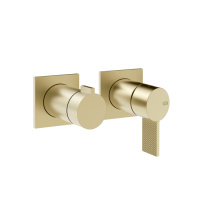 GESSI  INVERSO DIAMANTATO внешняя часть настенного смесителя для душа на 2 выхода, цвет: Brass Brushed PVD
