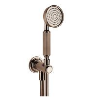 GESSI VENTI20 комплект для душа с ручным душем, шлангом 1500 мм., держателем с подводом воды, цвет Copper PVD - Gidratop.ru изображение