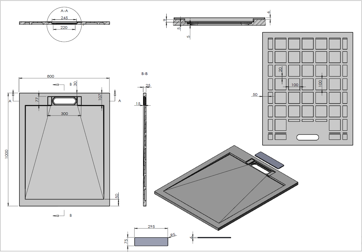 Поддон для душа из искусственного камня VST-4SRL8010W,1000*800*25, белый матовый - Gidratop.ru изображение