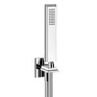 Gessi Eleganza душевой комплект: вывод на 1/2, держатель, шланг 1,5м и душевая лейка, цвет: хром - Gidratop.ru изображение