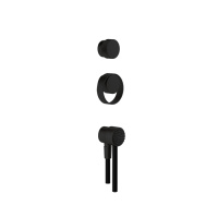 GESSI OUTDOOR набор для душевой стойки 63207: ручка смесителя, ручка переключателя, ручной душ и шланг 1500 мм., цвет Black XL - Gidratop.ru изображение