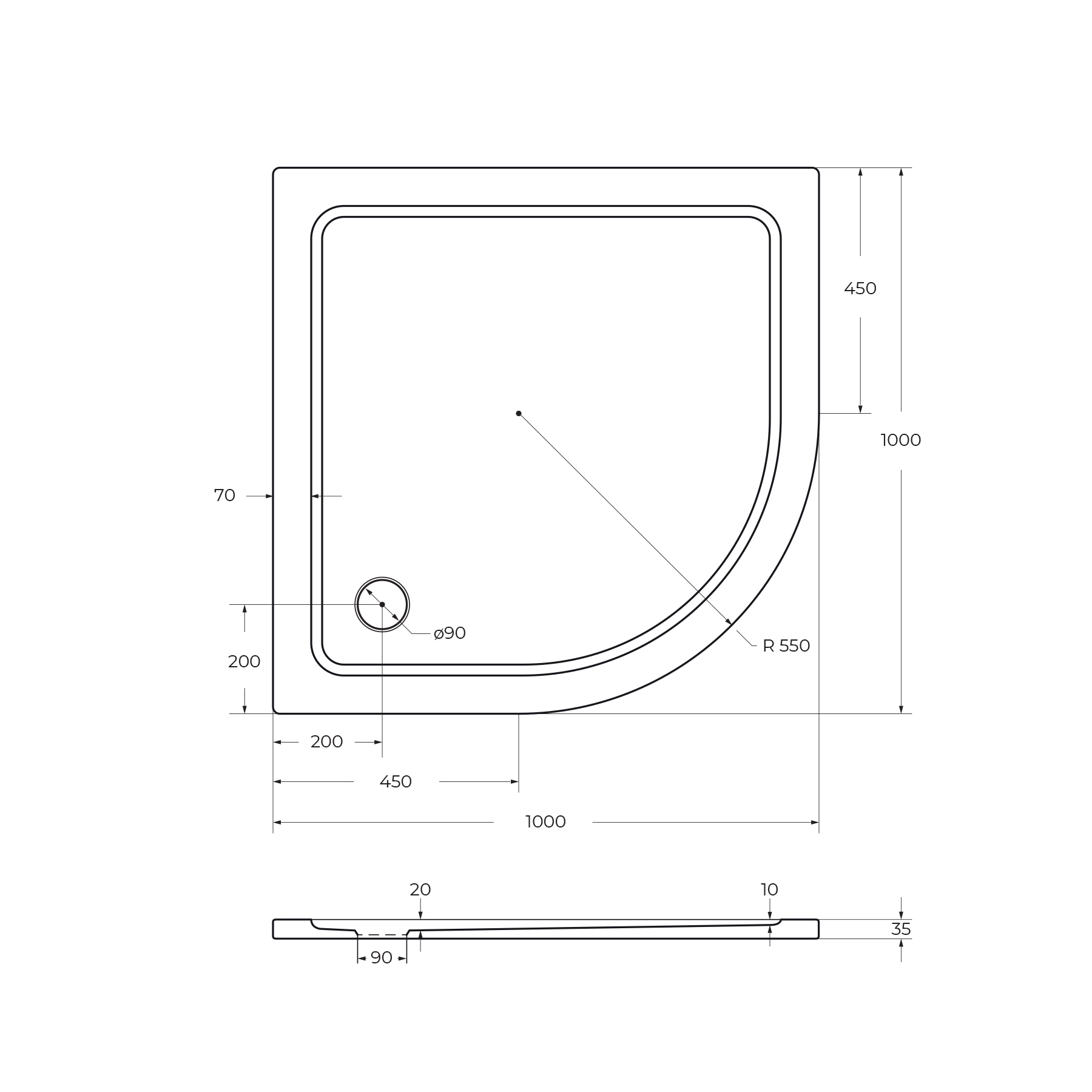 Поддон SMC CEZARES TRAY-M-R-100-55-35-W - Gidratop.ru изображение