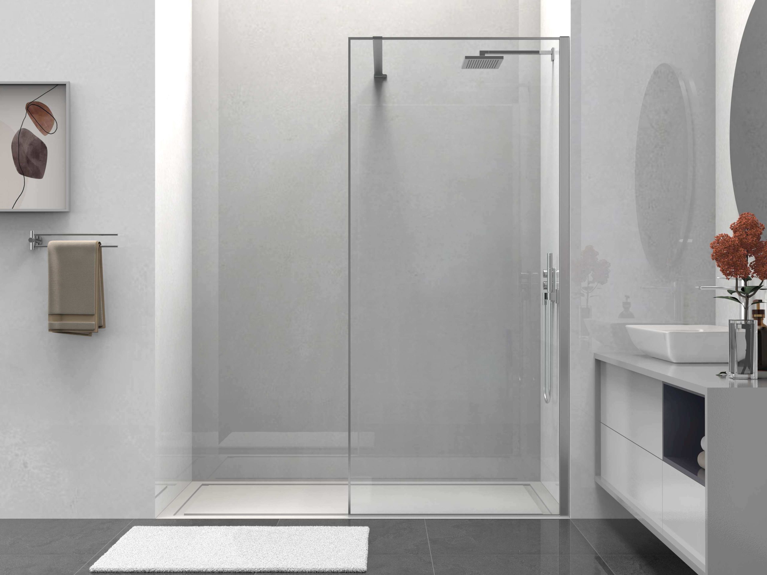 Душевая перегородка Walk-In VSW-1HS900CL, 900*2000, хром, стекло прозрачное - Gidratop.ru изображение