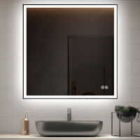 Зеркало LED VLM-3VN7007-2 700х700 c сенсорным выключателем и диммером, антизапотевание - Gidratop.ru изображение