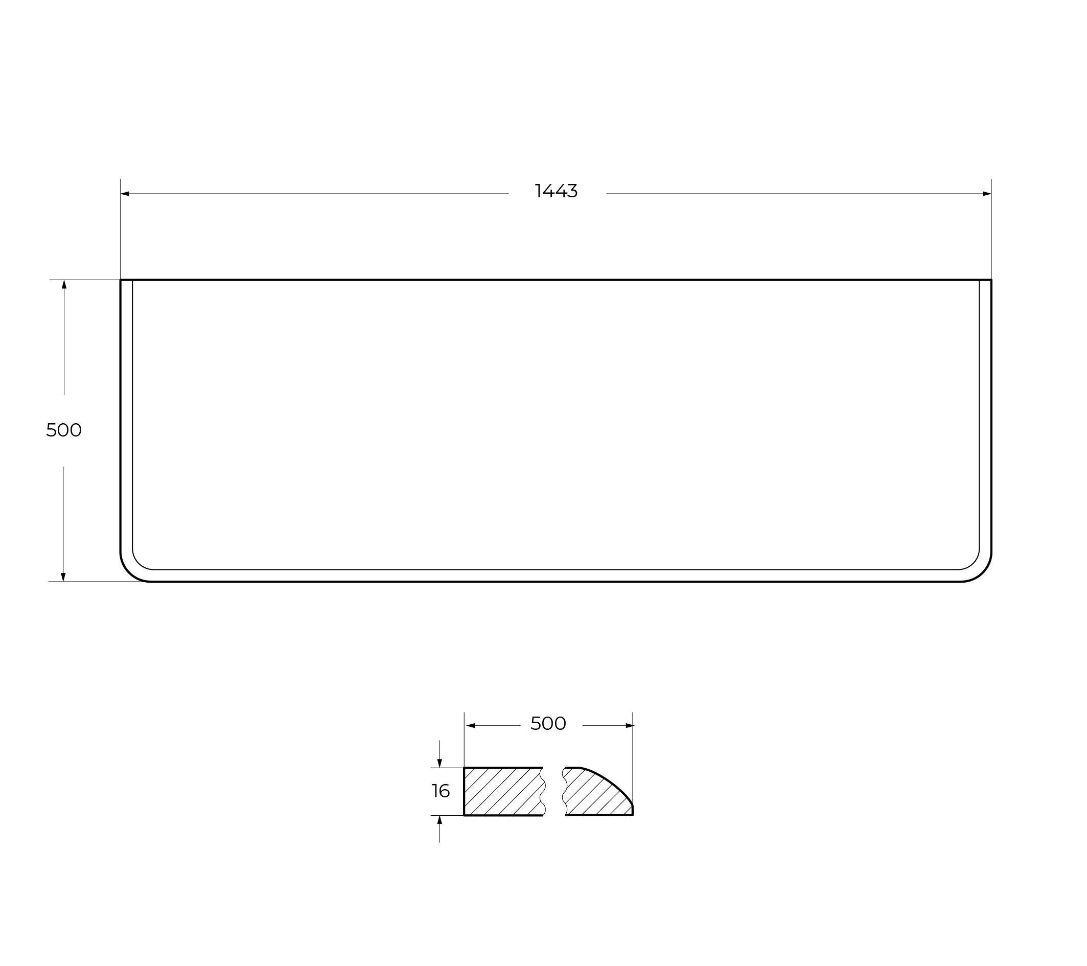 IDRA Столешница из МДФ 55837 Bianco opaco, 144x50x1,6 - Gidratop.ru изображение