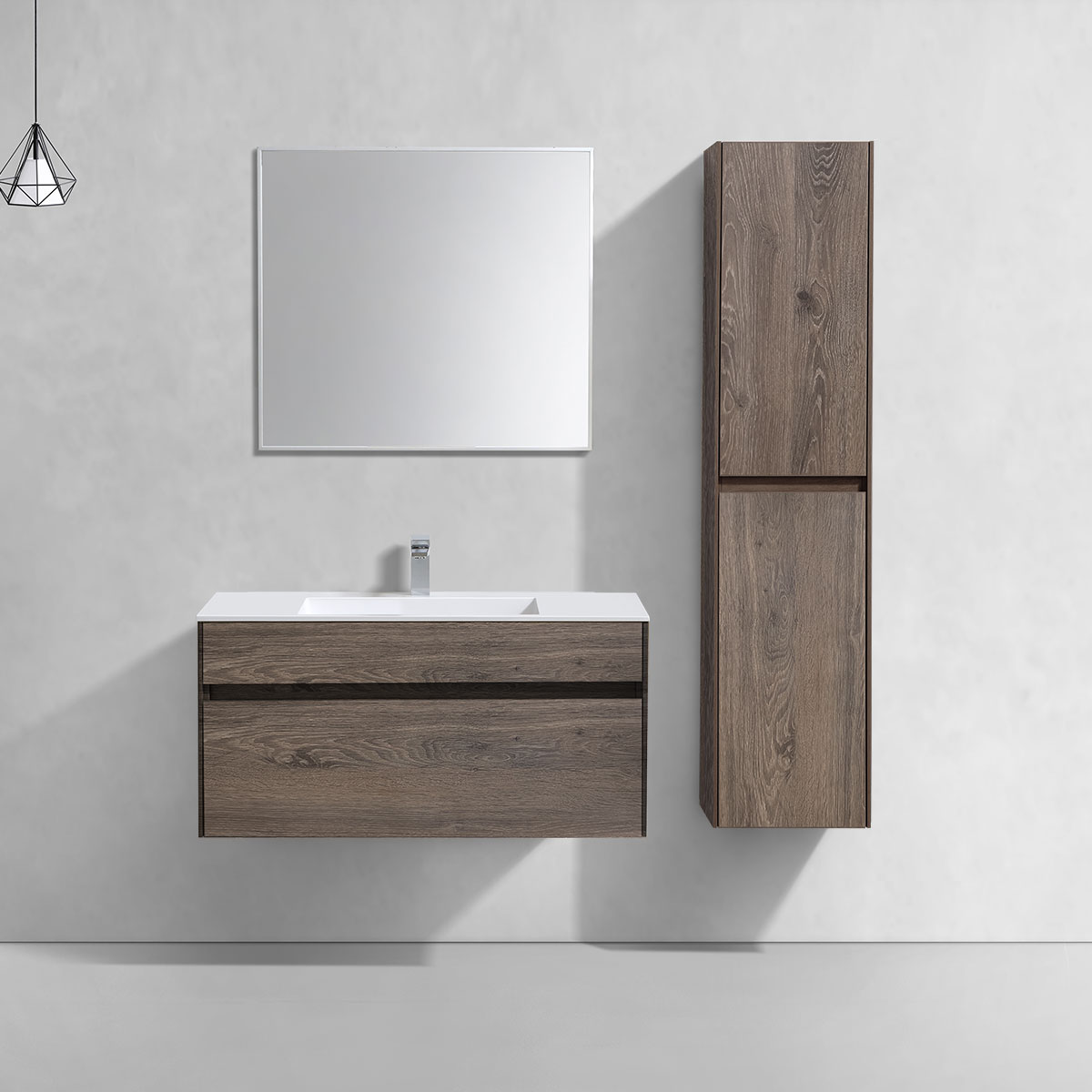 База под раковину Chiara 1000 подвесная, 1 выкатной ящик soft-close, R.Oak - Gidratop.ru изображение