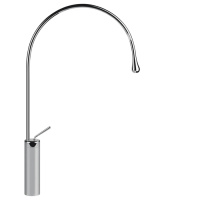 Gessi Goccia смеситель для раковины на 1 отверстие, высокий, излив 387мм R=197, цвет: хром - Gidratop.ru изображение