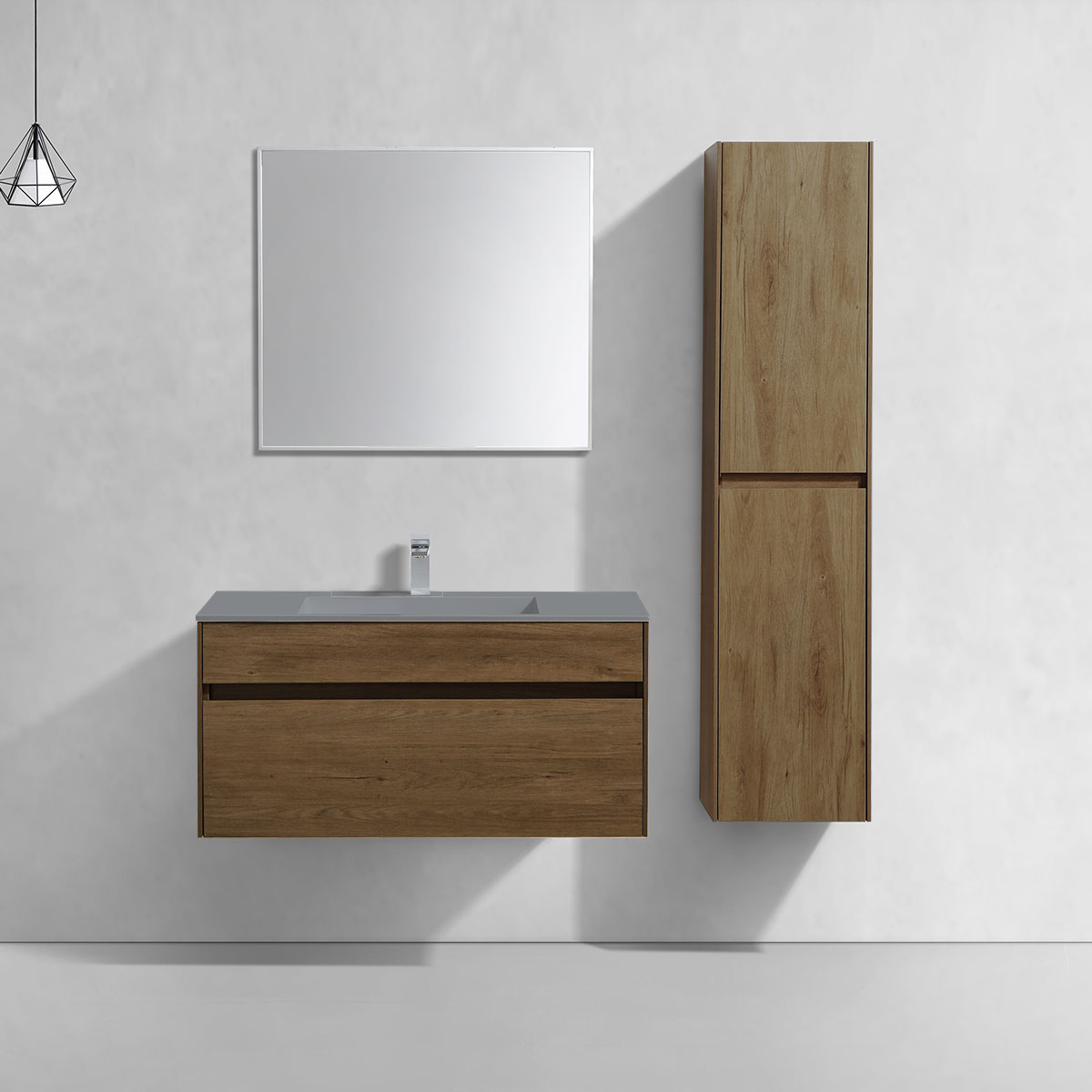 База под раковину Chiara 1000 подвесная, 1 выкатной ящик soft-close, T.Oak - Gidratop.ru изображение