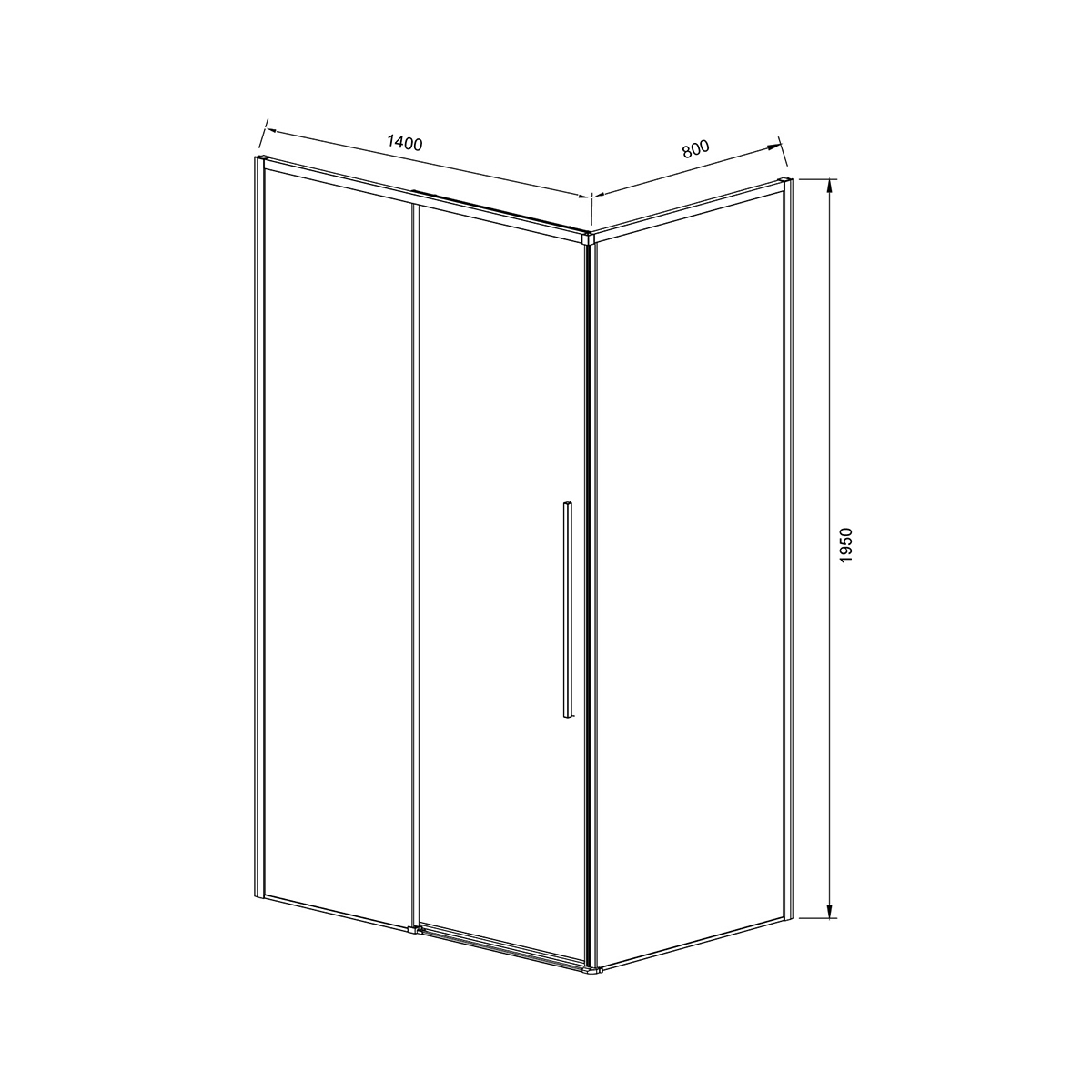 Душевой уголок Slim-N VSR-4SN8014CLB, 1400*800, черный, стекло прозрачное - Gidratop.ru изображение