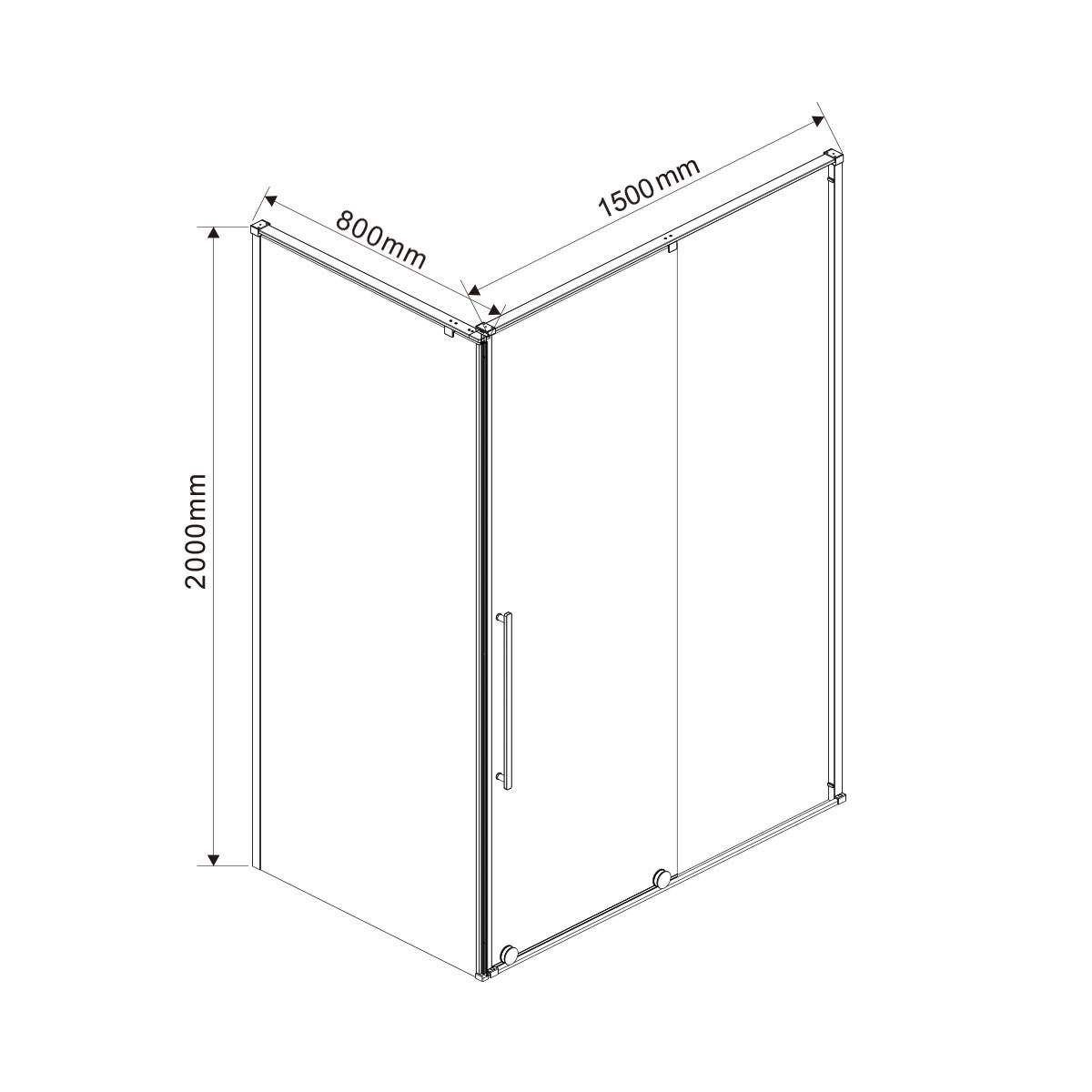 Душевой уголок Arno VSR-1A8015CL, 1500*800, хром, стекло прозрачное - Gidratop.ru изображение