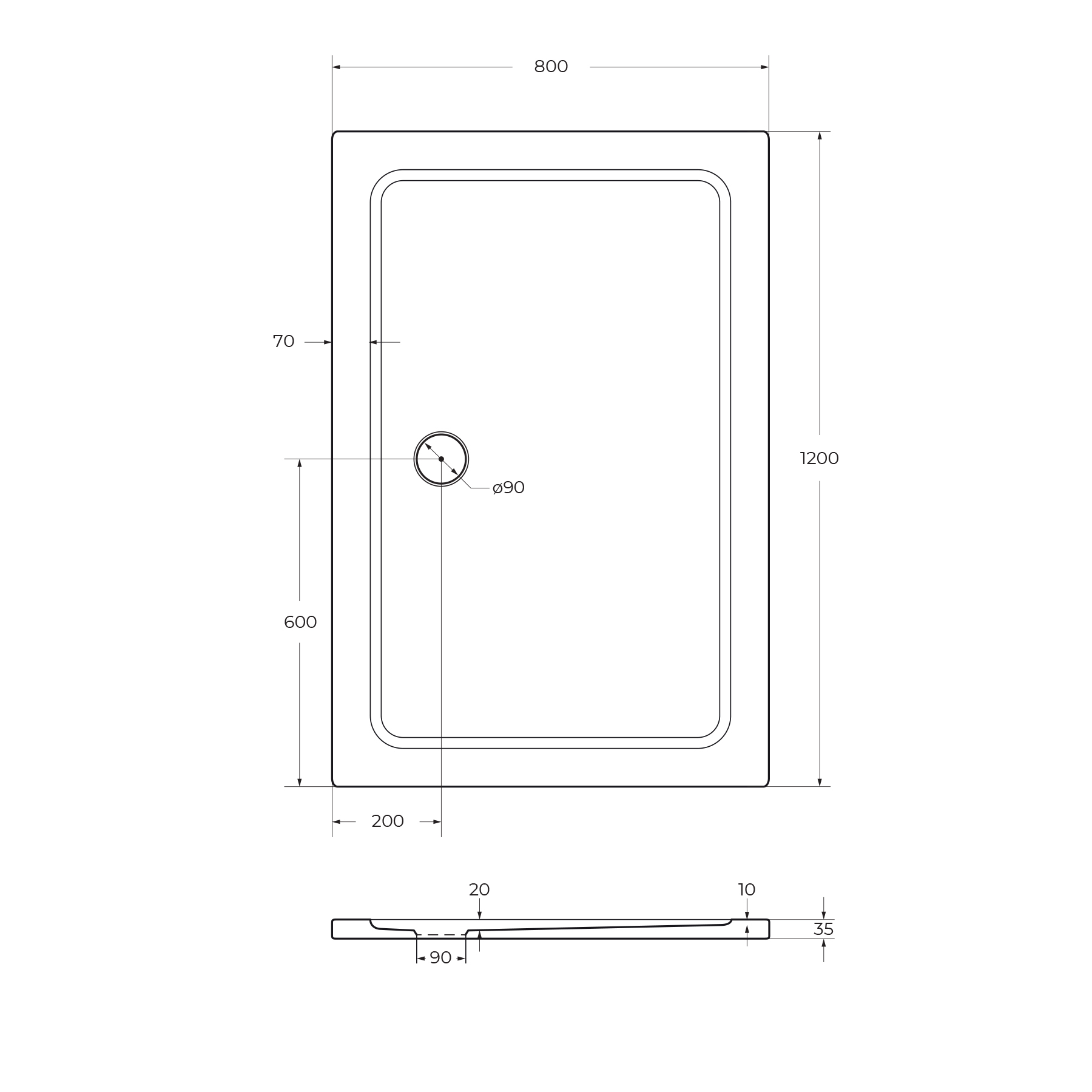 Поддон SMC CEZARES TRAY-M-AH-120/80-35-W - Gidratop.ru изображение