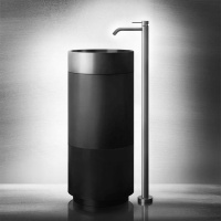 GESSI INCISO подставка напольная под раковину 54601, сифон в комплекте, цвет Cristalplant Dark Metal - Gidratop.ru изображение
