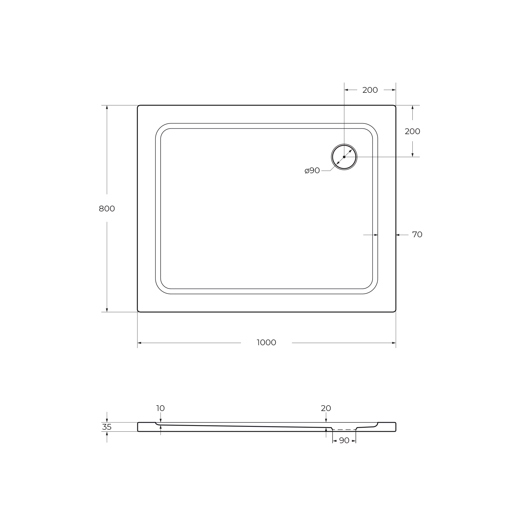 Поддон SMC CEZARES TRAY-M-AH-100/80-35-W - Gidratop.ru изображение
