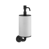 GESSI VENTI20 дозатор для жидкого мыла подвесной, цвет белый, фурнитура черный матовый - Gidratop.ru изображение