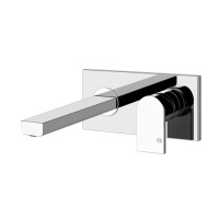 Gessi Emporio Via manzoni внешняя часть для настенного смесителя с коротким изливом, без донного клапана, цвет: Chrome - Gidratop.ru изображение