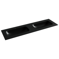 Раковина накладная мебельная CERAMICANOVA Grace прямоугольная 1610x457x137 с двумя чашами и отверстиями под смеситель цвет черный матовый CN7023MB - Gidratop.ru изображение