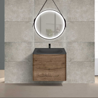 База под раковину Paola 600 подвесная, 2 выкатных ящика soft close, V.Oak - Gidratop.ru изображение