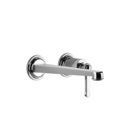 GESSI VENTI20 смеситель для раковины настенный, встраиваемый, однорычажный, излив 201 мм., внешняя часть, цвет хром - Gidratop.ru изображение