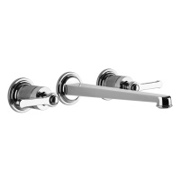 GESSI VENTI20 смеситель для раковины настенный, встраиваемый, двухвентильный, излив 243 мм., внешняя часть, цвет хром - Gidratop.ru изображение