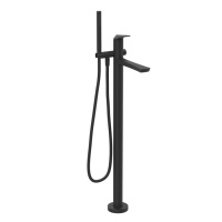 GESSI  VENTAGLIO внешняя часть напольного смесителя для ванны с перекл и ручным душем , цвет: Matte Black - Gidratop.ru изображение