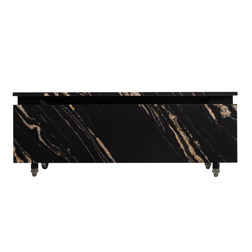 SLIDER Тумба с одним выкатным ящиком, черный Фьюжн, 996x476x300, SLIDER-1000-1C-PI-NF-P - Gidratop.ru изображение