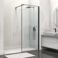 Душевая перегородка Walk-In VSW-1HS900CLB, 900*2000, черный матовый, стекло прозрачное - Gidratop.ru изображение