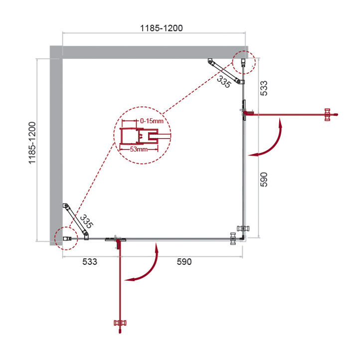 Душевой уголок BelBagno KRAFT-A-22-120-C-Cr - Gidratop.ru изображение