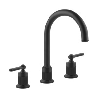 GESSI VENTI20 смеситель для раковины на 3 отверстия, высота излива 168 мм., в комплекте с донным клапаном, цвет черный матовый - Gidratop.ru изображение
