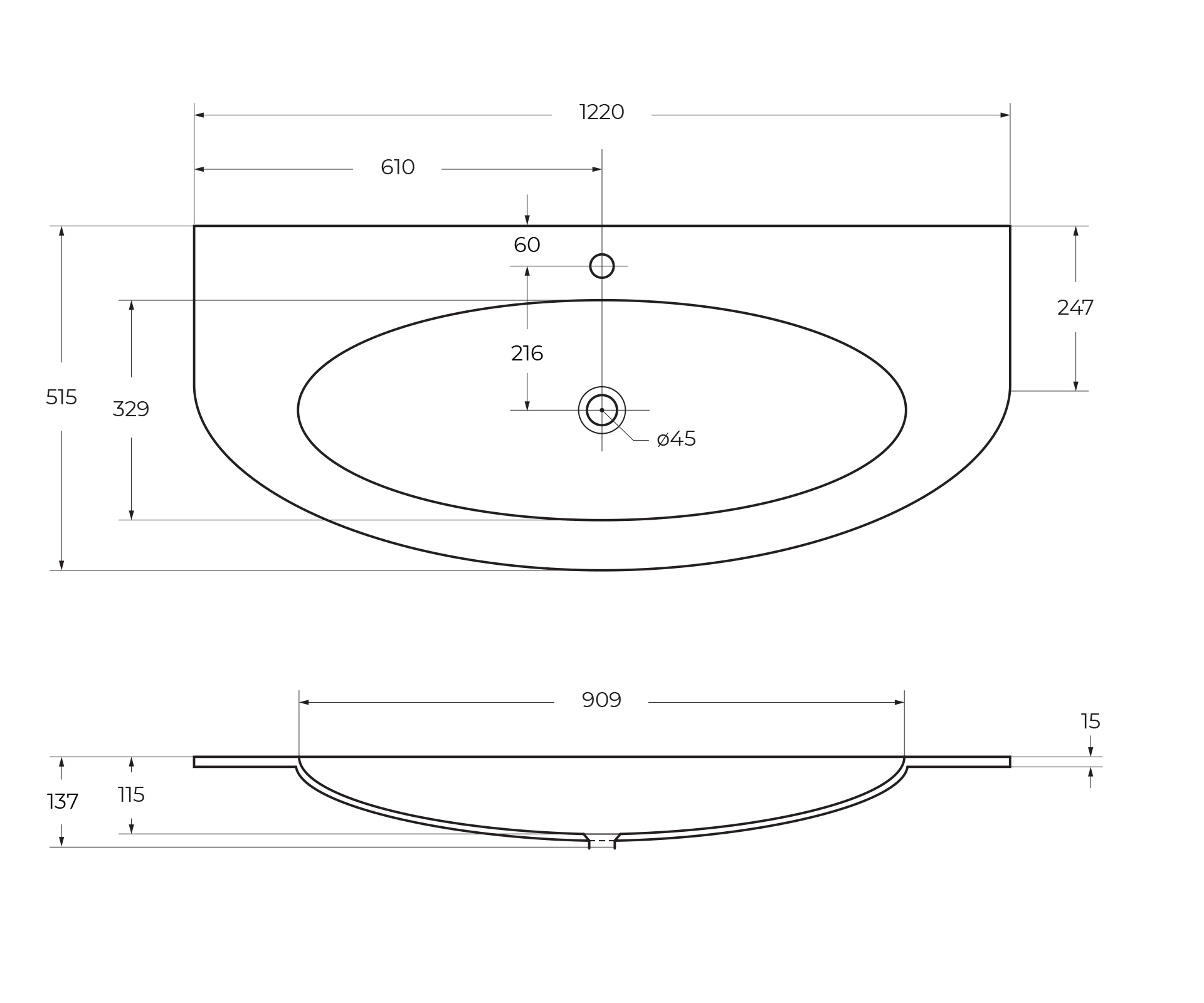 EDEN Стеклянная раковина 82368 Extra light, 122x52 - Gidratop.ru изображение