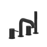 GESSI 316 смеситель на борт ванны на 4 отв. с изливом и ручным душем, Black XL - Gidratop.ru изображение