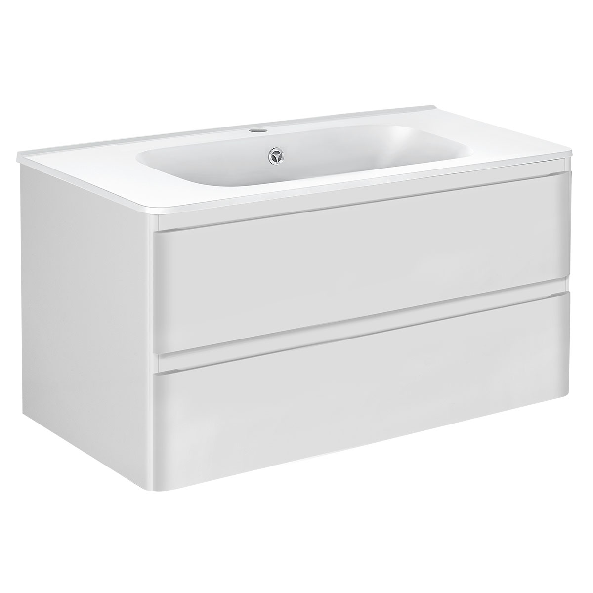 База под раковину Vico 1000 подвесная, 2 выкатных ящика soft close, G.White - Gidratop.ru изображение