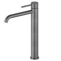 Newform X-STEEL 316 Смеситель для раковины на 1 отверстие, высокий, без донного клапана, излив 190мм, цвет: PVD Brushed gun metal - Gidratop.ru изображение