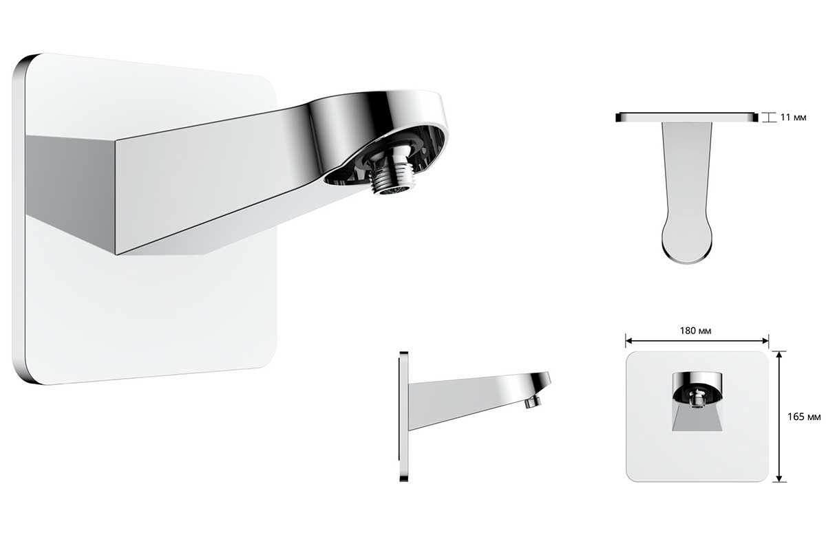Верхний душ Inspire VSHD-3I3CMB, черный - Gidratop.ru изображение