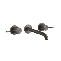 GESSI 316 встраиваемый смеситель с изливом 200-180мм (внешние части), цвет: brushed black metal pvd