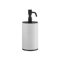 GESSI VENTI20 дозатор для жидкого мыла настольный, цвет белый, фурнитура черный матовый - Gidratop.ru изображение