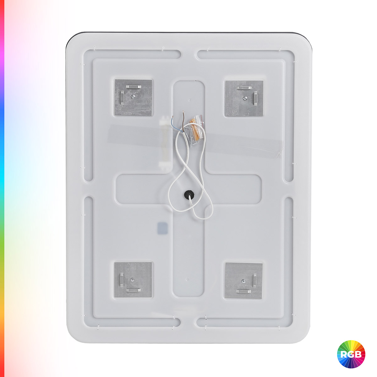 MULTICOLORE Зеркало со встроенной разноцветной подсветкой RGB и сенсорным выключателем CZR-SPC-MC-800-800-RGB-TCH, 12V, 220-240V, 800x800x30 - Gidratop.ru изображение