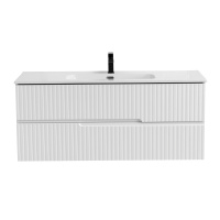 DUET-N База под раковину подвесная с двумя выкатными ящиками, Bianco Lucido, 1200x457x500, DUET-N-1200-2C-SO-BL - Gidratop.ru изображение