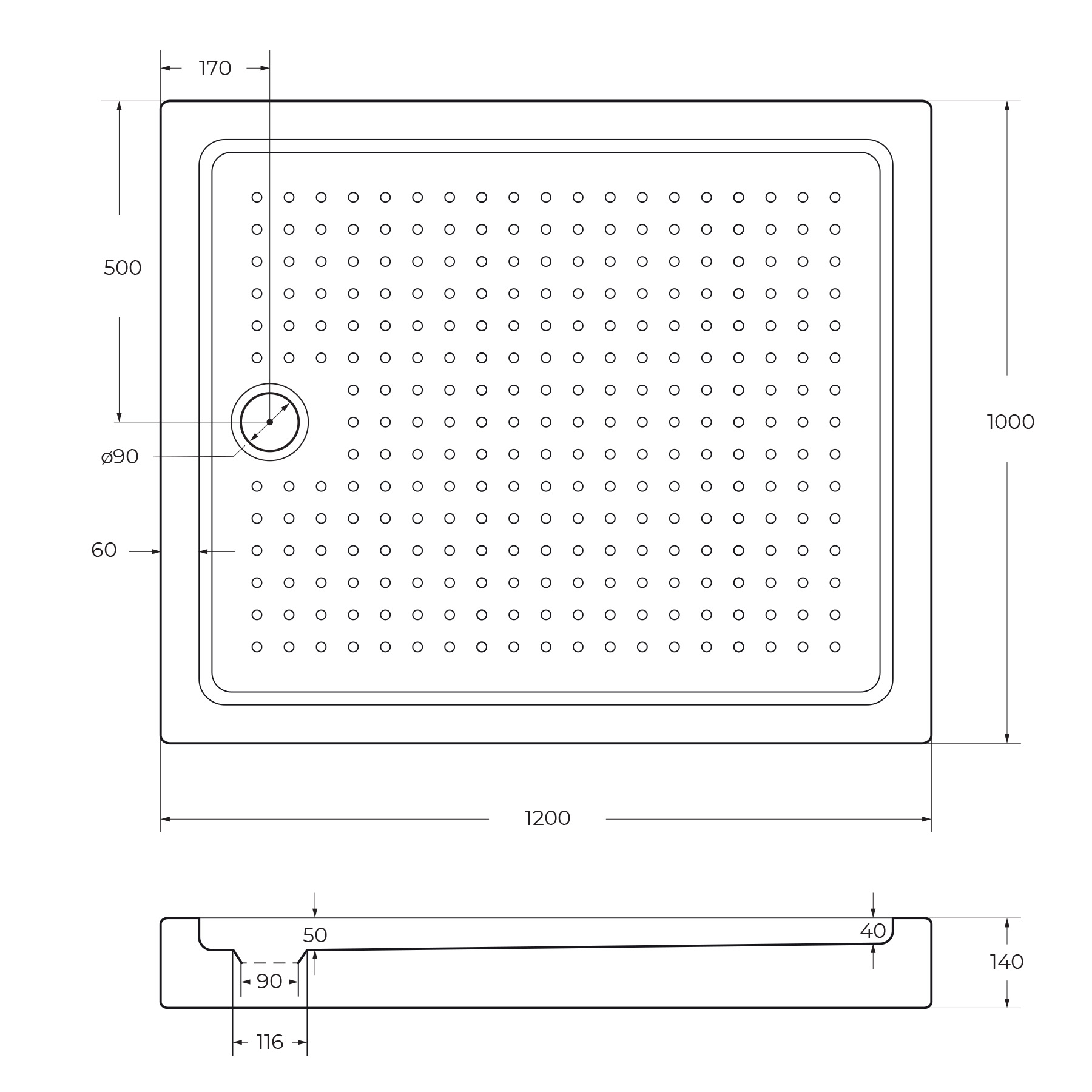Акриловый поддон CEZARES TRAY-A-AH-120/100-15-W - Gidratop.ru изображение
