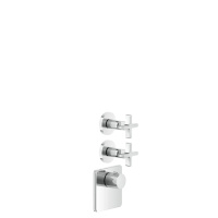 GESSI INCISO встраиваемый термостатический смеситель на 2 источника, резьба 3/4 (внешние части), цвет: хром - Gidratop.ru изображение