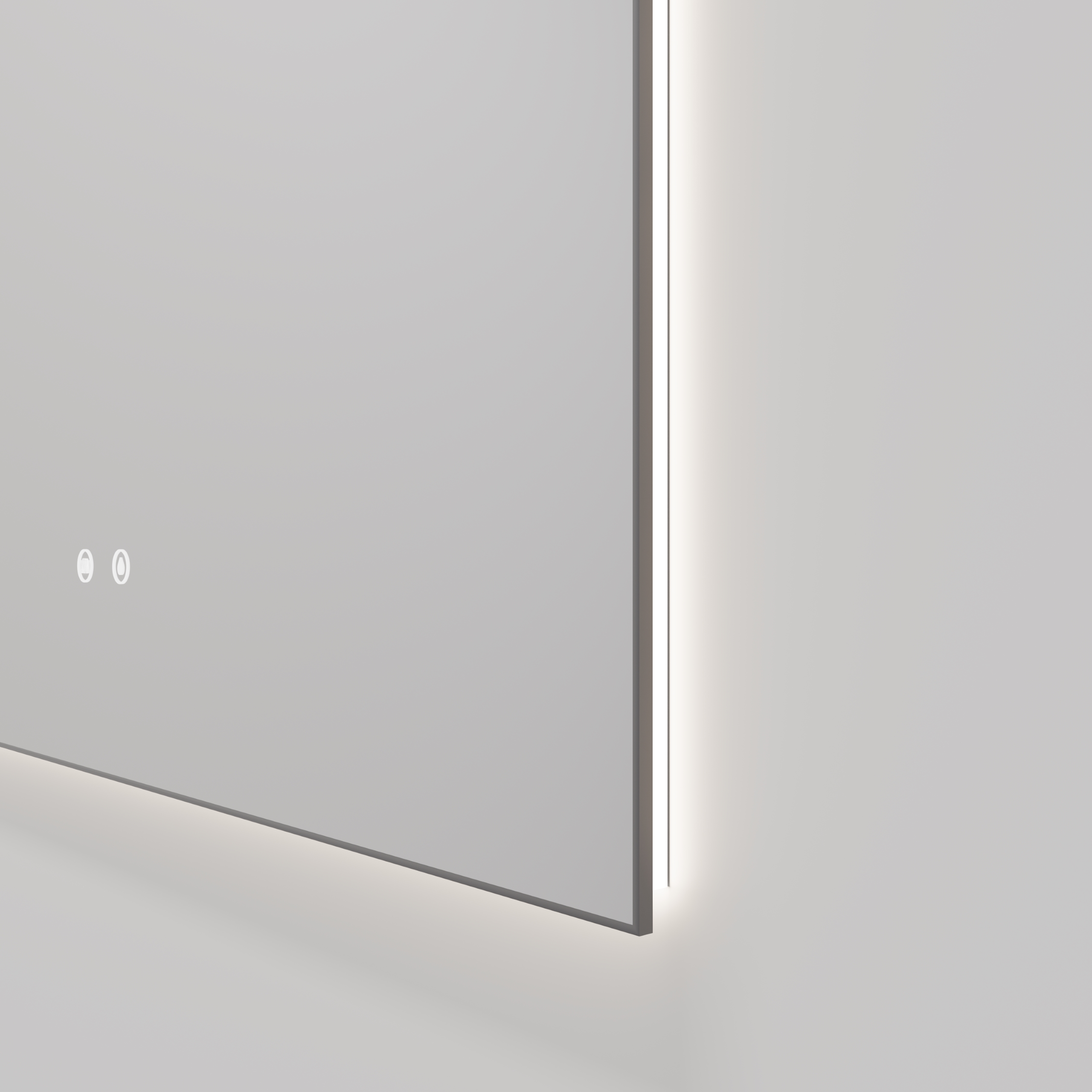 Зеркало LED VLM-4F100GM-2 1000х800 c сенсорным выключателем, антизапотевание, вороненая сталь - Gidratop.ru изображение