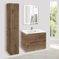 База под раковину Mia 650 подвесная, 2 выкатных ящика soft close, V.Oak - Gidratop.ru изображение