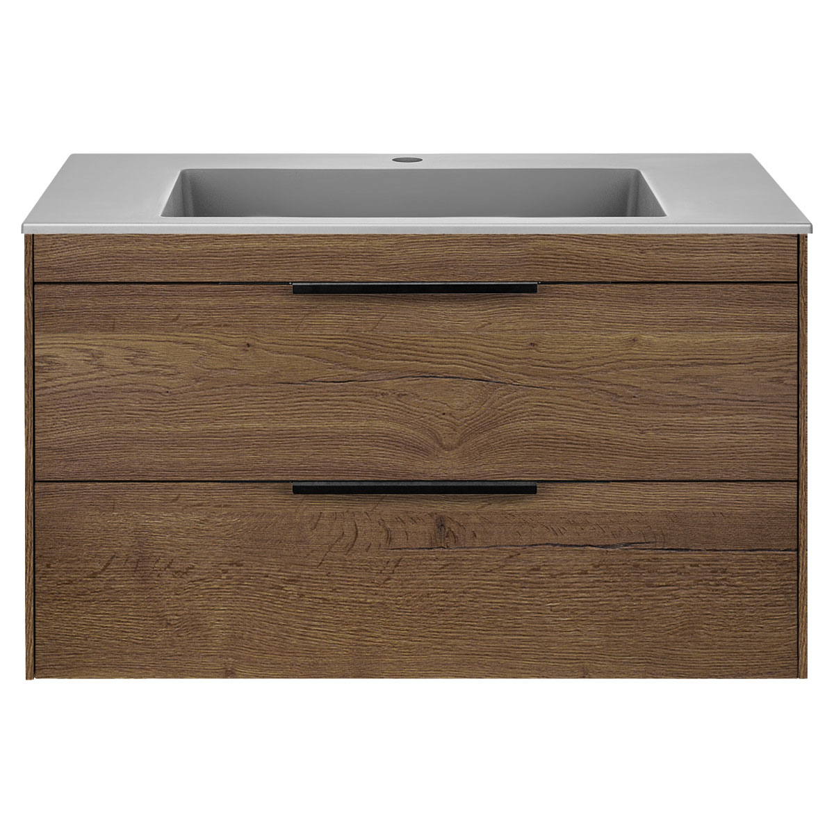 База под раковину Chiara 2D 800 подвесная, 2 выкатных ящика soft-close, T.Oak - Gidratop.ru изображение