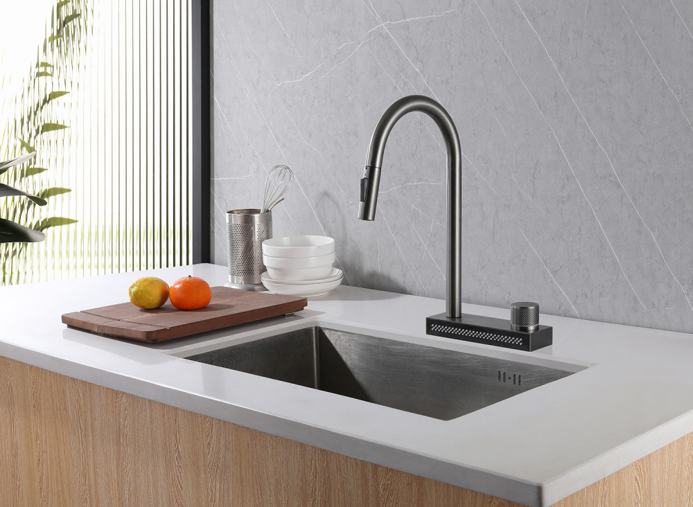 Смеситель ABBER Wasser Kreis AF8114NG для кухни с выдвижной лейкой, никель - Gidratop.ru изображение