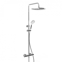 GESSI MINIMALISTIC SHOWER душевая стойка с термостатическим смесителем, верхним душем Oslash;300 мм., ручным душем и шлангом 1500 мм., цвет хром - Gidratop.ru изображение