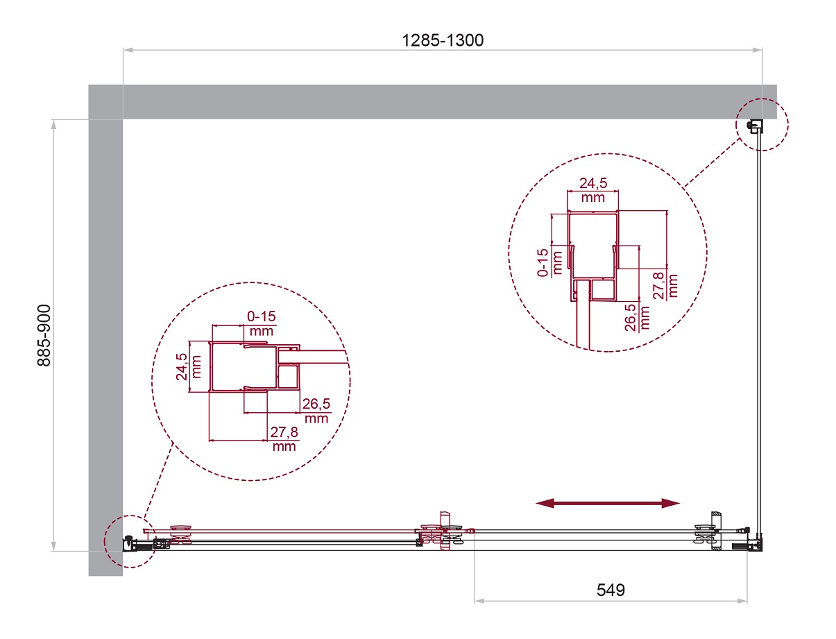 Душевой уголок BelBagno LUCE-AH-1-130/90-C-Cr - Gidratop.ru изображение