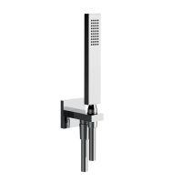 Gessi Rettangolo душевой комплект: вывод на 1/2, держатель, шланг 1,5м и душевая лейка, цвет: хром